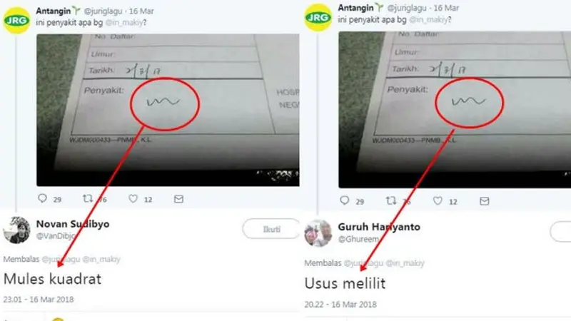 Tulisan tangan dokter susah dibaca, tebakan warganet diagnosis penyakit pasien