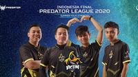 Tim Victim Rise menjadi juara PUBG pada final kualifikasi Predator League 2020.