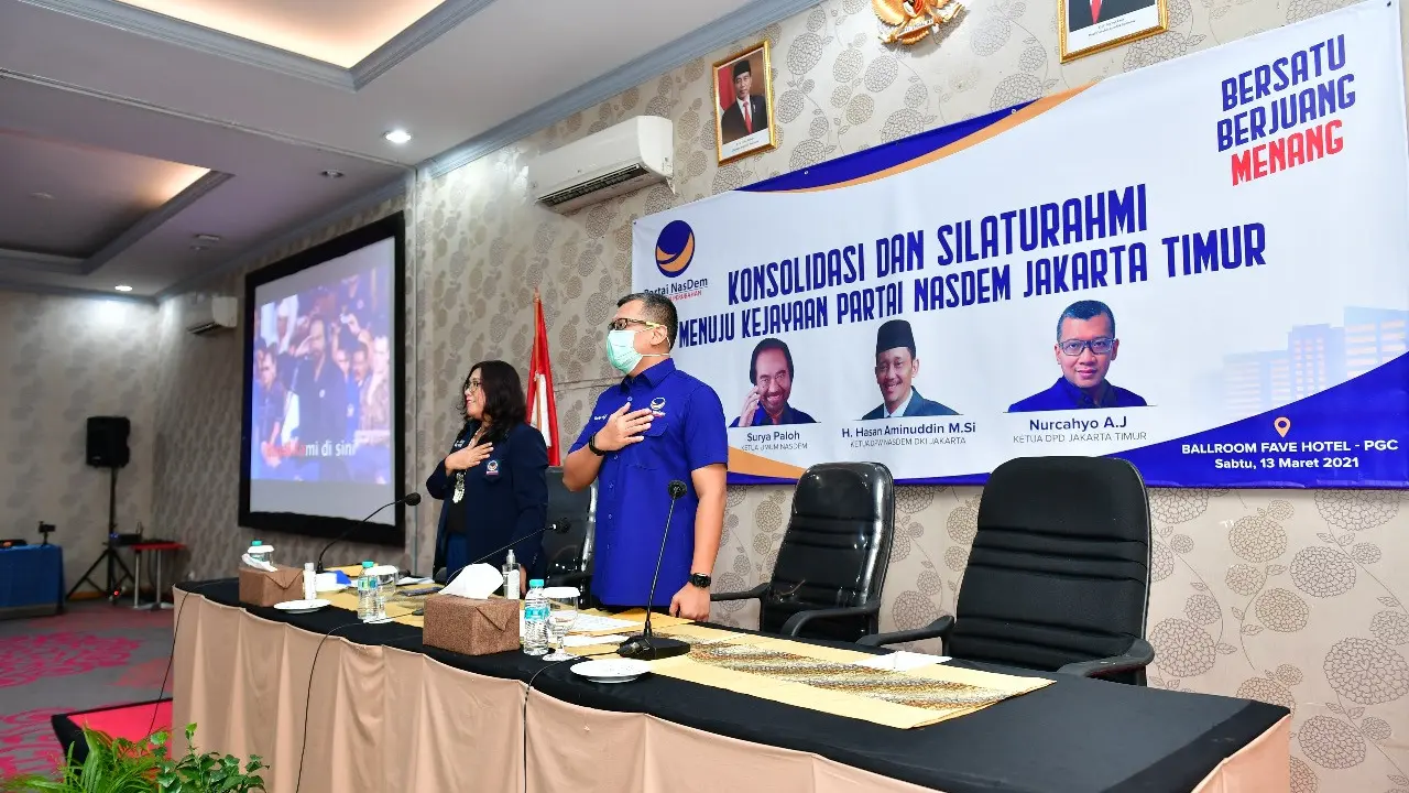 Dewan Pimpinan Daerah (DPD) Partai Nasdem Jakarta Timur menggelar konsolidasi dan silaturahmi internal dengan para pengurus dan kader partai di Jakarta Timur (Jaktim). (istimewa)