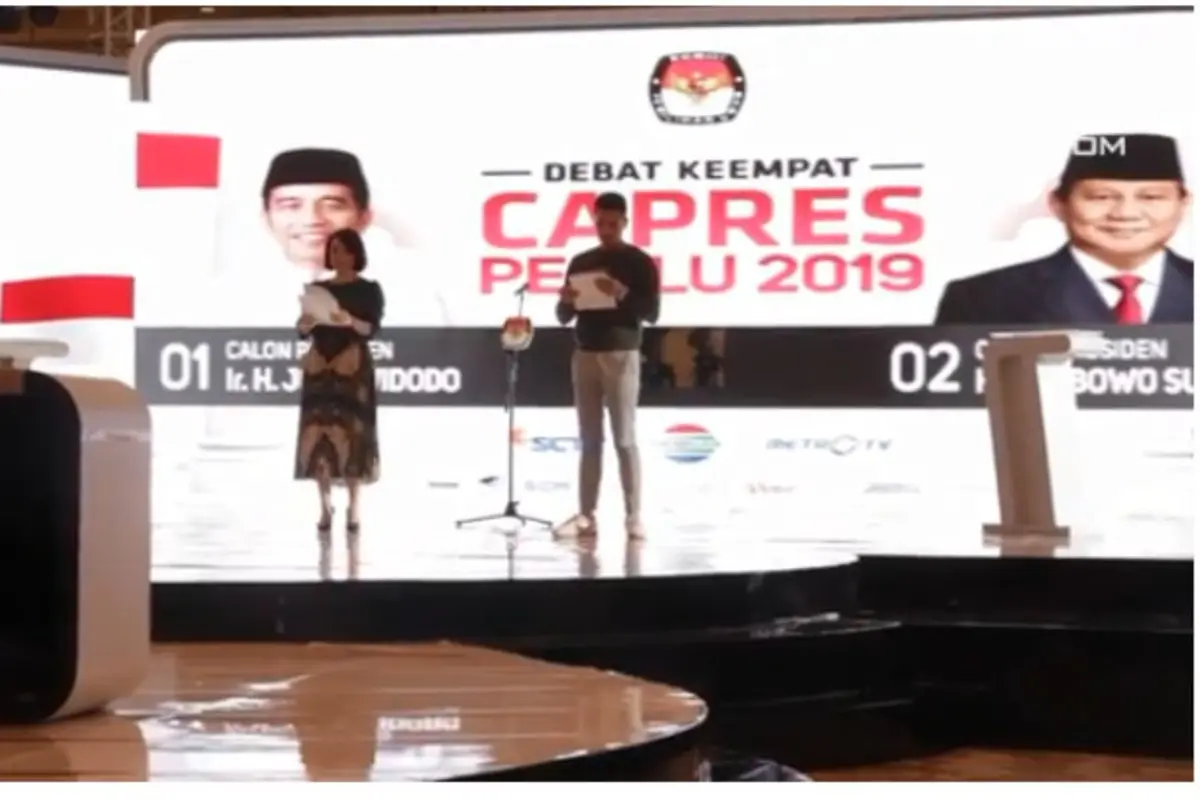 Moderator debat keempat Pilpres 2019 Retno Pinasti dan Zulfikar Naghi