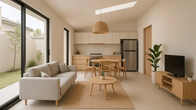 Inspirasi Desain Rumah Minimalis 1 Lantai Tanpa Sekat Cocok untuk Lahan Sempit/Ilustrasi gambar oleh AI