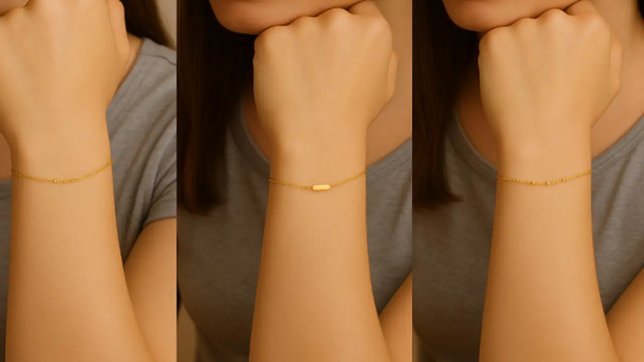 Model Gelang Emas Rantai Tipis