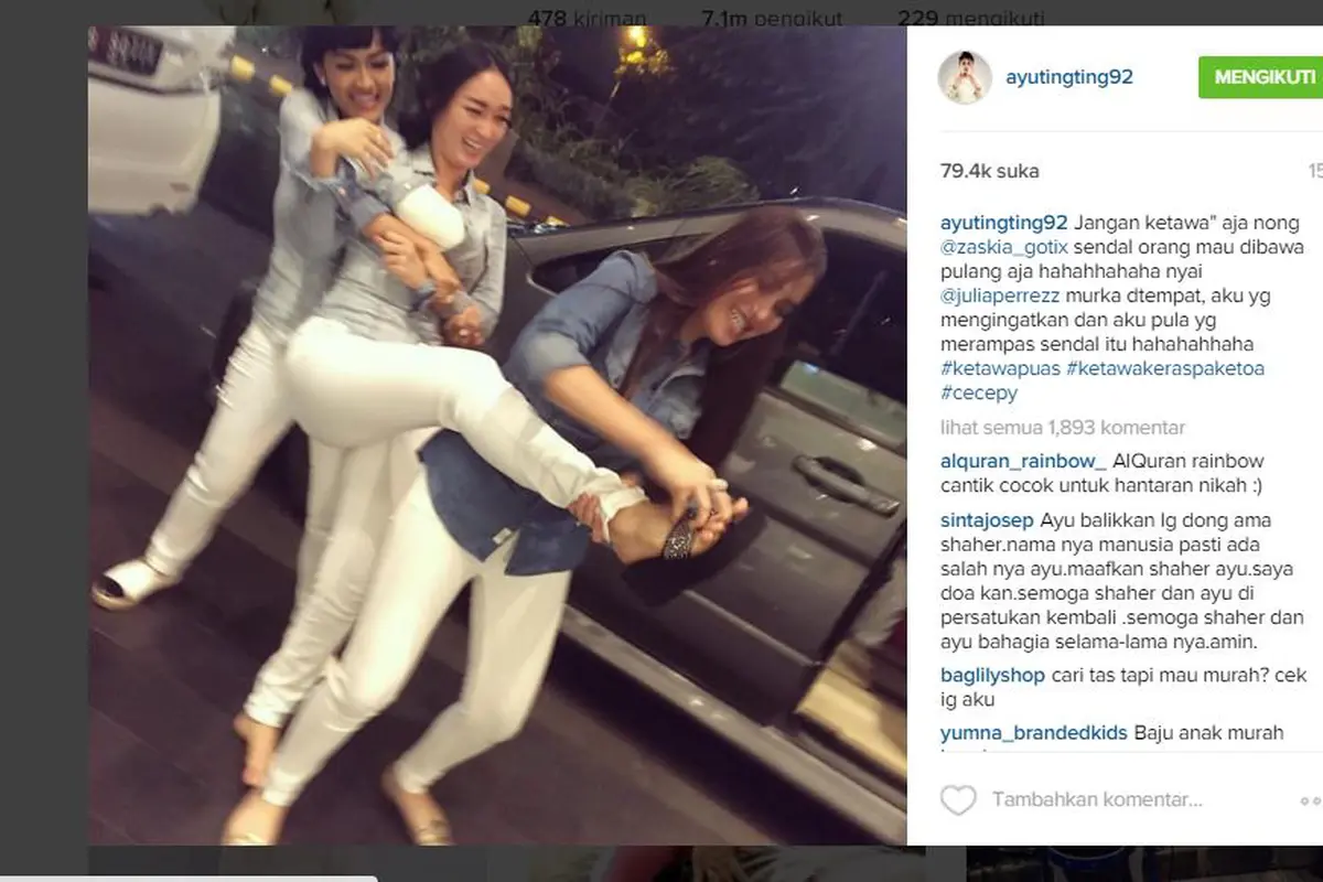 Ayu Ting Ting, Julia Perez, dan Zaskia Gotik