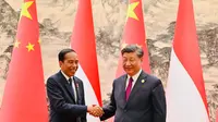 Presiden Joko Widodo atau Jokowi dan Presiden China Xi Jinping di Great Hall of The People, Beijing, China, Selasa, 17 Oktober 2023 (Biro Pers Sekretariat Presiden)