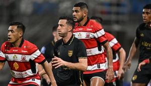 Borneo FC berhasil meraih kemenangan 3-1 atas Madura United pada laga pekan ke-26 BRI Super League musim ini di Stadion Gelora Madura Ratu Pamellingan, Pamekasan, Minggu (5/4/2026) malam WIB. (dok. Borneo FC)