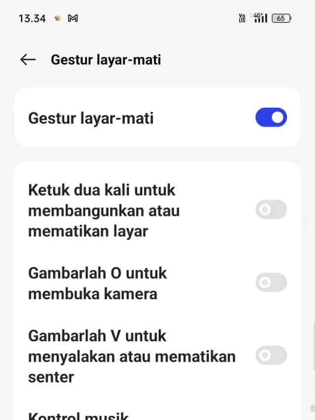 Cara aktifkan fitur Gestur layar-mati untuk membuka berbagai aplikasi