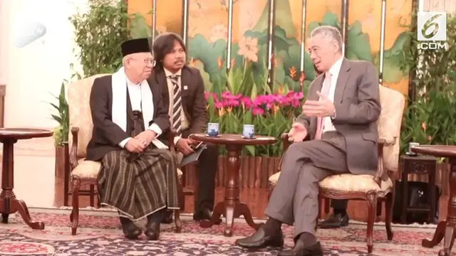 Cawapres nomor urut 1 Ma'ruf Amin menemui perdana menteri Singapura Lee Hsien Loong dalam kunjungannya ke Singapura.