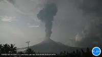 Gunung Lewotobi Laki-Laki kembali erupsi pada Rabu malam (8/109/2025), pukul 20.53 Wita. (Liputan6.com/ Dok PVMBG)