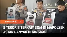 Detasemen Khusus 88 anti teror Polri meringkus lima orang terduga teroris terkait dengan aksi bom bunuh diri di Mapolsek Astana Anyar, Bandung, 6 tahun silam. Kelima terduga teroris yang berafiliasi dengan Jamaah Ansharut Daulah (JAD) ditangkap di se...