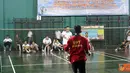 Citizen6, Surabaya: Tim Bulutangkis Kobangdikal semakin menggila dengan melibas tim UPT Mabesal 5 - 0 pada babak penyisihan Pool B Bulutangkis Porwiltim TNI AL 2012 yang digelar di GOR Jala Krida Tama AAL, Rabu (6/6). (Pengirim: Penkobangdikal)