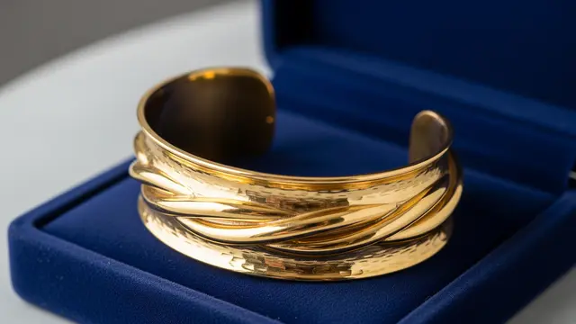 Model Gelang Emas Mewah untuk Ibu Usia 50 Tahun Model Desain Cuff Lebar