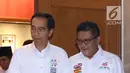 Bakal Calon Presiden petahana, Joko Widodo jelang mengumumkan penetapan Ketua Dewan Pengarah Tim Kampanye dan Ketua Tim Kampanye Nasional Jokowi/Ma’ruf Amin di Jakarta, Jumat (7/9). (Liputan6.com/Helmi Fithriansyah)