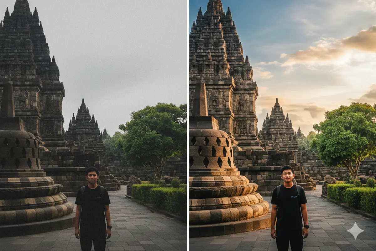 Prompt Gemini AI untuk Perbaiki Foto Liburan yang Gagal Aesthetic. Gemini