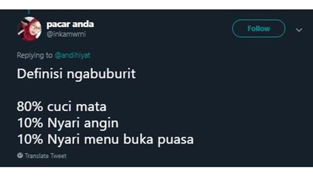 6 Definisi Ngabuburit ala Netizen yang Kocak Abis