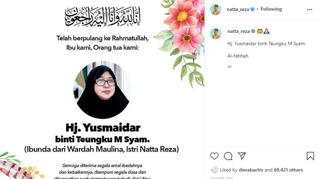 Natta Reza - Wardah Maulina (Foto: Instagram/@natta_reza)