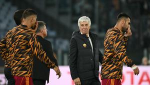 Pelatih AS Roma Gian Piero Gasperini usai laga melawan Udinese. (Alberto PIZZOLI / AFP)