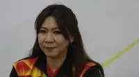 Manajer tim Piala Sudirman, Susi Susanti, saat perayaan ulang tahun PBSI dan pelepasan tim Piala Sudirman di Kantor PBSI Cipayung, Jakarta, Sabtu (6/5/2017). (Bola.com/Vitalis Yogi Trisna)
