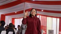 Ketua DPP PDIP Puan Maharani mengaku optimistis paslon nomor urut 03 Pramono Anung-Rano Karno dapat menang satu putaran di Pilkada Jakarta 2024. (Liputan6.com/Delvira Hutabarat)