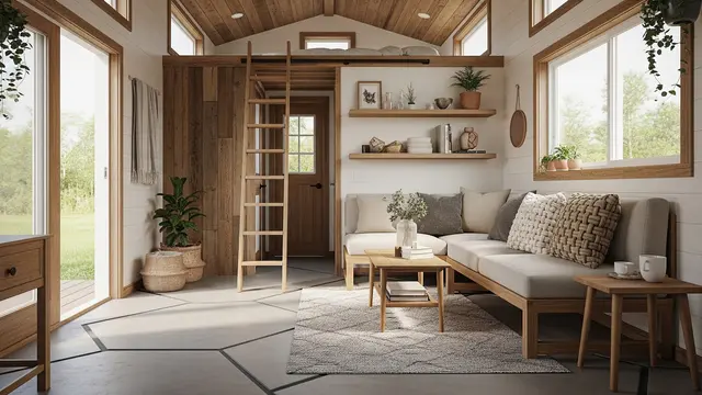 Model Lantai Semen Ekspos untuk Rumah Pedesaan Modern/Gemini AI