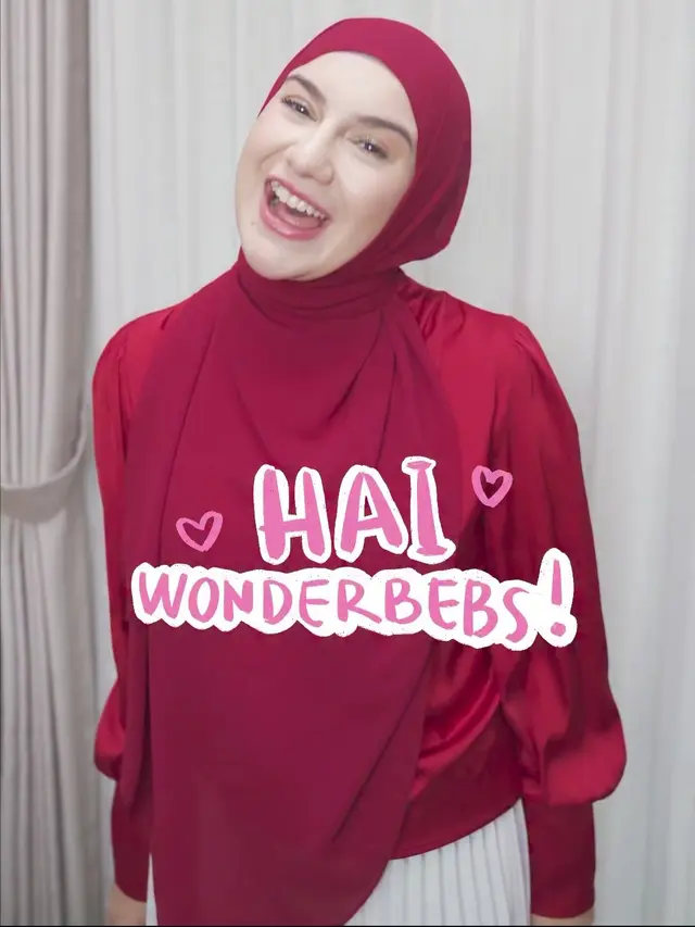 Outfit Merah Putih Hijab Artis