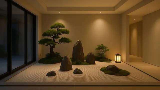 Model Rumah Minimalis Mewah Dengan Inner Garden/Ilustrasi Gambar AI