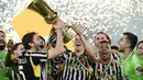Juventus pun menahbiskan sebagai tim paling banyak menjuarai ajang Coppa Italia. (Filippo MONTEFORTE/AFP)