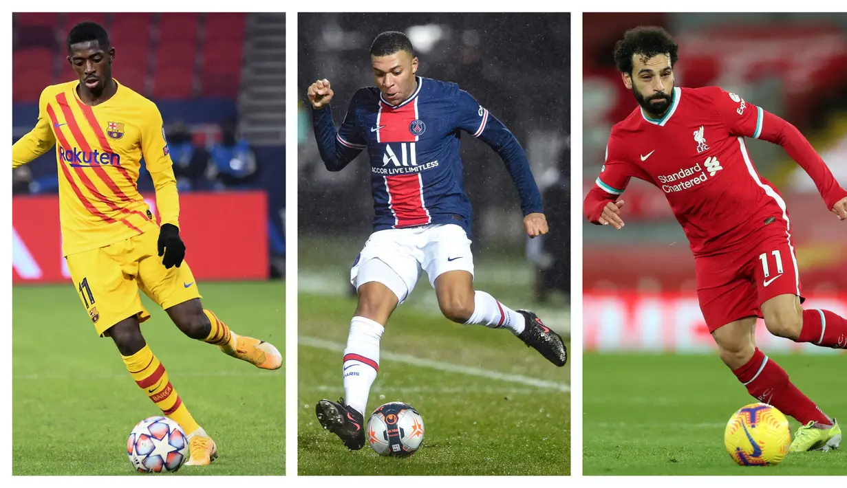 Kumpulan foto-foto sejumlah pemain yang memiliki statistik larinya paling ngebut di pentas Liga Champions. (Foto: AFP)