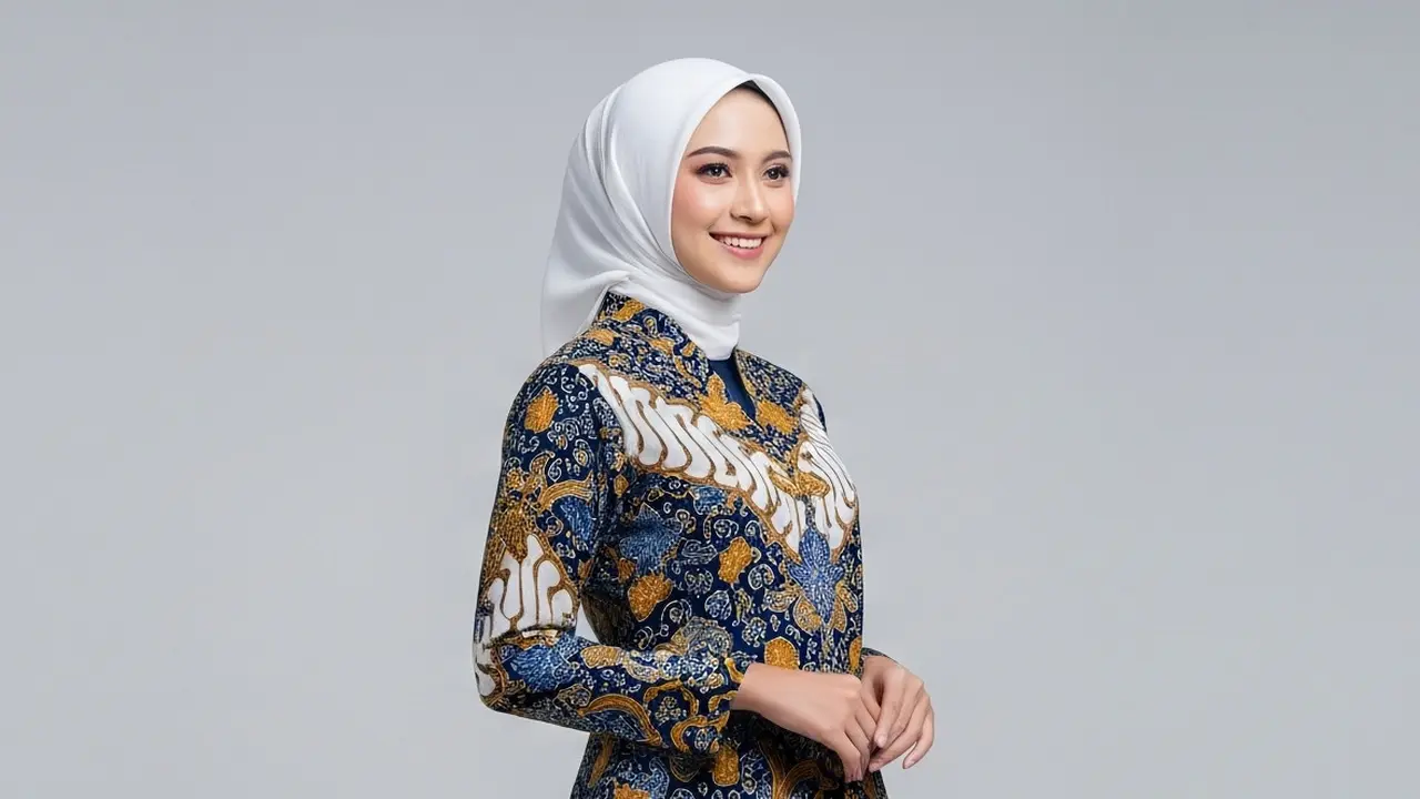 Model Atasan Batik Wanita Elegan Dipadu Dengan Rok Polos Tren 2025/Ilustrasi AI