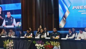 Polri menggelar konferensi pers pemulangan sembilan warga negara Indonesia (WNI) yang menjadi korban tindak pidana perdagangan orang (TPPO) dari Kamboja. (Antara)