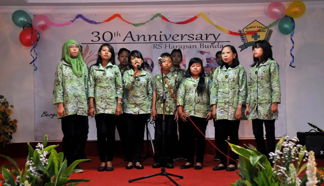 Di perayaan ulang tahun yang ke-30, Rumah Sakit Harapan Bunda Jakarta menyuguhkan banyak hiburan, (20/9/14). (Liputan6.com/Johan Tallo)