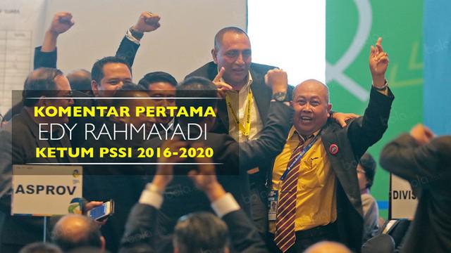 Video komentar pertama Ketua Umum PSSI periode 2016-2020, Edy Rahmayadi.