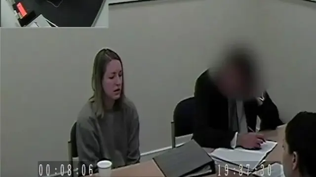 Lucy Letby saat wawancara pertamanya di tahanan polisi pada tahun 2018. (Cheshire Constabulary)
