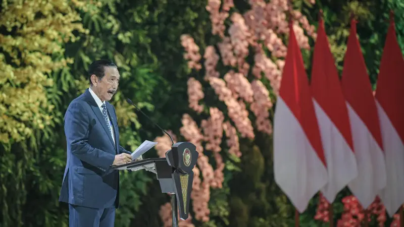 Menteri Koordinator Bidang Kemaritiman dan Investasi, Luhut Pandjaitan dalam pembukaan Indonesian International Sustainability Forum (ISF) 2024 di Jakarta pada hari Kamis (5/9/2024). (Dok Kemenko Marves)