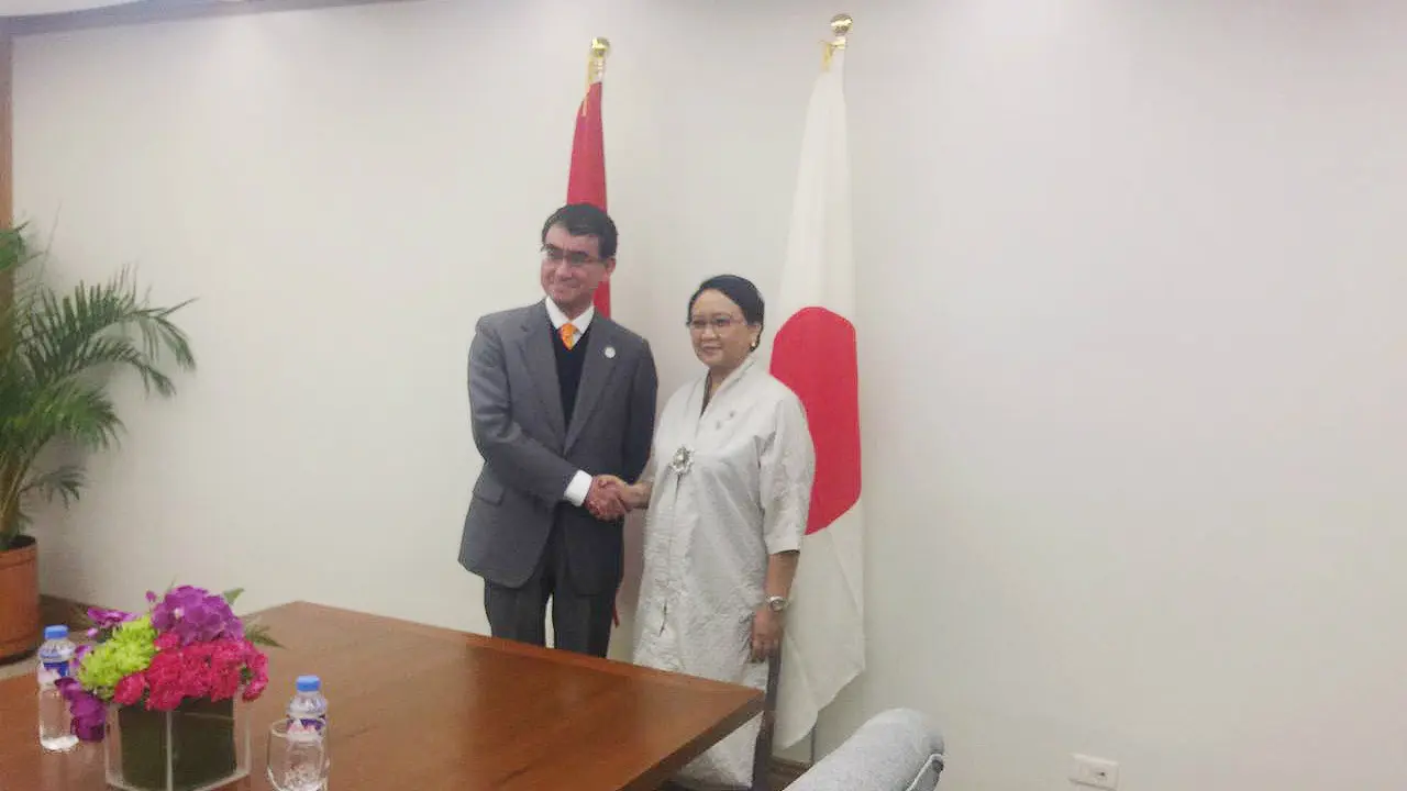 Menlu Jepang dan Menlu Indonesia
