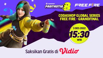 Link Live Streaming Codashop Global Series Free Fire Grandfinal di Vidio, Sabtu 3 Desember 2022