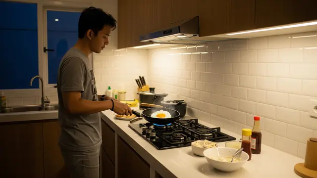Menggoreng telur ceplok (Gemini AI)