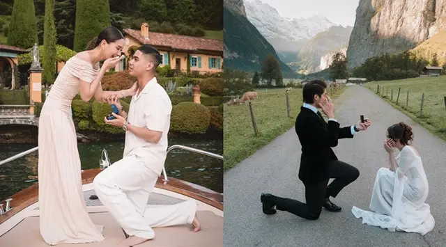 Sama-sama romantis banget, ini 6 potret beda lamaran Syifa Hadju dan Alyssa Daguise di Eropa