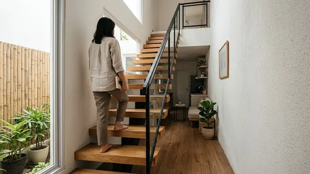 11 Model Tangga Rumah yang Cocok untuk Hunian dengan Lahan Terbatas/AI Generated