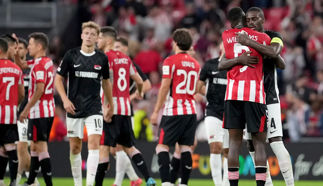 Kemenangan ini menempatkan Athletic Bilbao di posisi tengah klasemen sementara setelah pada laga sebelumnya bermain imbang melawan AS Roma. (Cesar Manso/AFP)