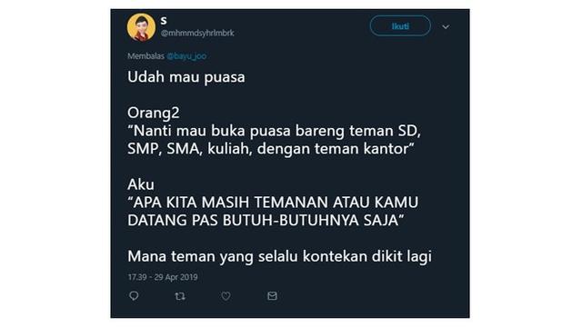 Curhatan Netizen Soal Udah Mau Puasa