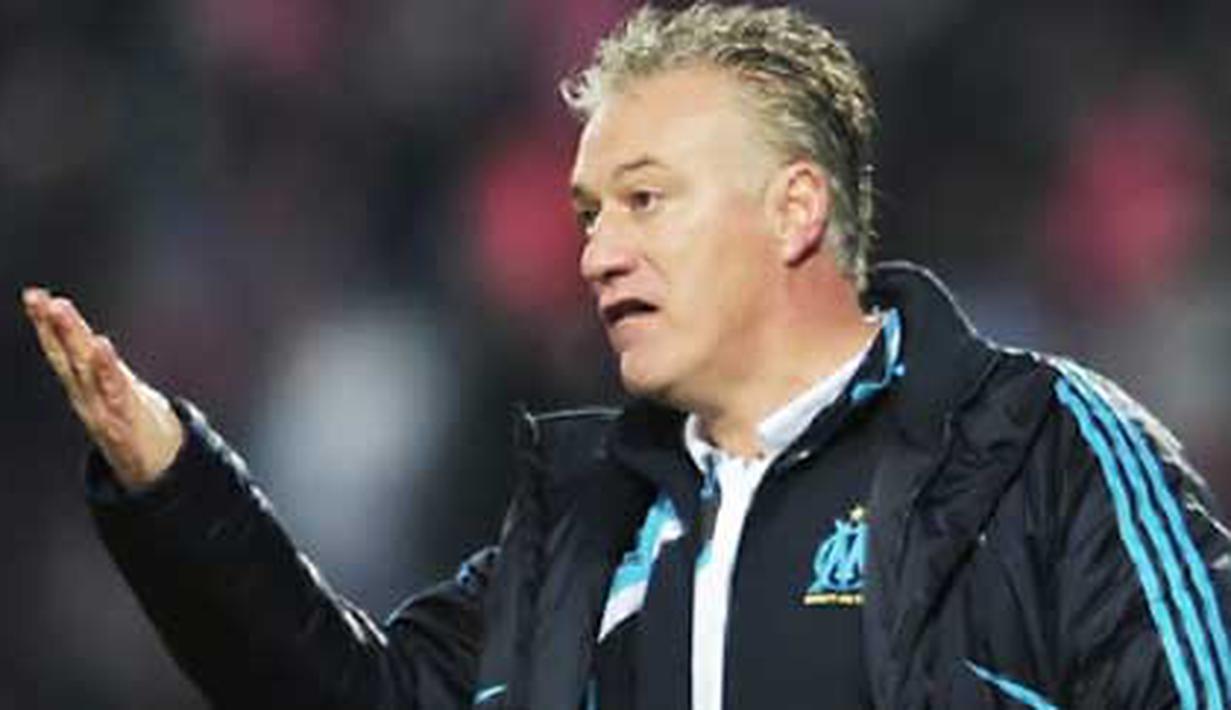 Gaya pelatih Marseille Didier Deschamps di laga lanjutan Ligue 1 melawan Lille di Lille metropole Stadium, Villeneuve d'Ascq, 8 Mei 2010. AFP PHOTO / PHILIPPE HUGUEN 