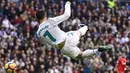 Penyerang Real Madrid, Cristiano Ronaldo memimpin top scorer sementara untuk timnya dengan koleksi 15 gol disemua level kompetisi.  (AFP/Pierre-Philippe Marcou)