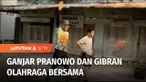 Gubernur Jawa Tengah, yang juga merupakan bakal calon presiden dari PDI Perjuangan, Ganjar Pranowo menunjukkan kedekatannya dengan Wali Kota Solo, Gibran Rakabuming. Ganjar dan Gibran berolahraga bersama di Solo, Jawa Tengah.