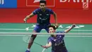 Pebulu tangkis, Liliyana Natsir berusaha mengembalikan bola pukulan pasangan China, Zheng Siwei/Huang Yaqiong pada final Indonesia Masters 2018, Jakarta, Minggu (28/1). Owi/Butet kalah 21-14 dan 21-11. (Lipuatan6.com/Angga Yuniar)