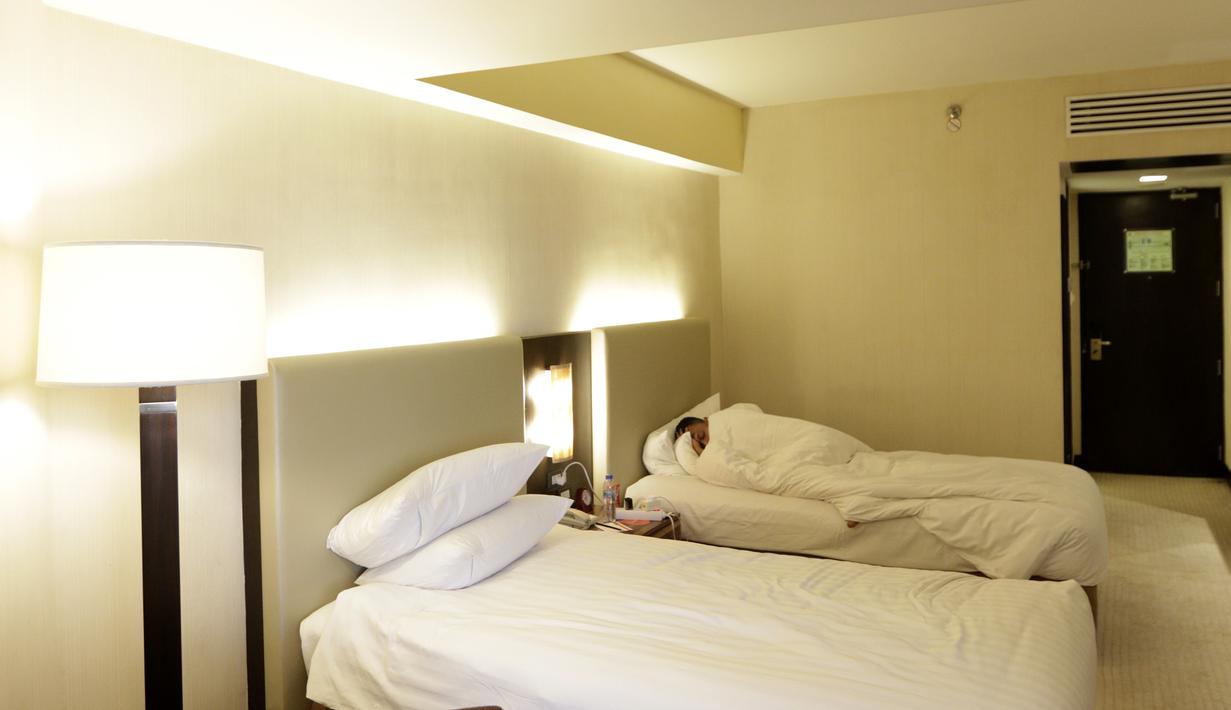 Suasana kamar dari tempat penginapan Timnas Indonesia U-22 di Hotel Jen, Manila, Sabtu (23/11). Hotel tersebut akan menjadi tempat menginap tim Garuda Muda selama ajang SEA Games 2019. (Bola.com/ M Iqbal Ichsan)