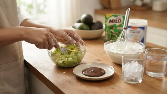 Resep Alpukat Kocok Milo dengan Krim Susu