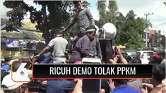 Unjuk rasa menolak perpanjangan pemberlakuan pembatasan kegiatan masyarakat (PPKM) di Kantor Wali Kota Kendari, Sulawesi Tenggara, berlangsung ricuh. Kericuhan terjadi saat puluhan mahasiswa yang hendak masuk ke dalam Kantor Wali Kota Kendari dihalan...