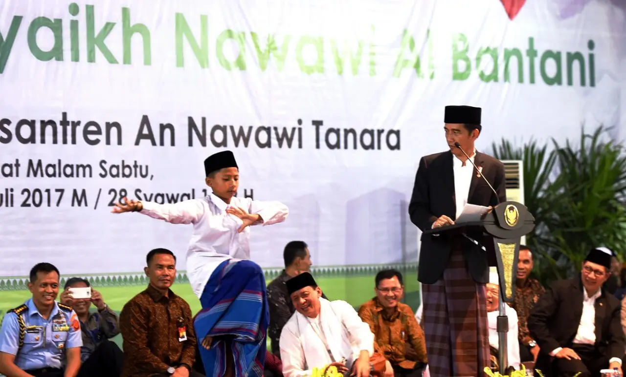 Presiden Jokowi saat hadir pada Haul Syeikh Nawawi di Serang, Banten. (Biro Pers Istana)