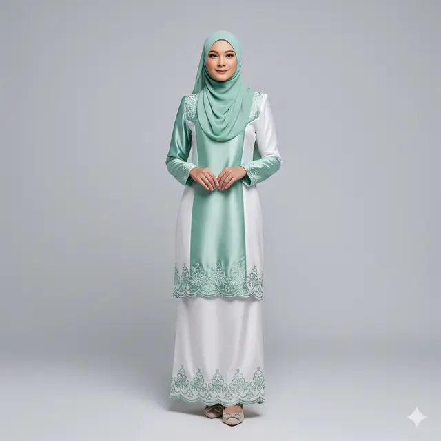 Inspirasi Long Dress Muslim Kombinasi Warna Pastel Kekinian. Gemini