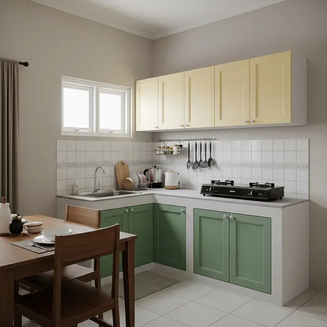 9 Model Dapur Rumah Subsidi Tipe 30/60 dengan Layout Bentuk L, Desain Efisien